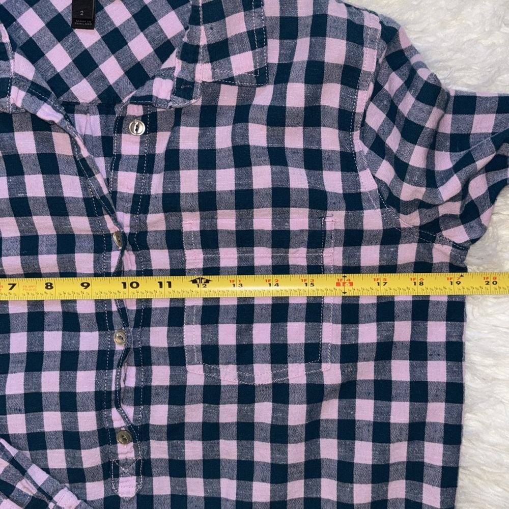J. Crew Flannel Popover Shirt, Size 2 - Picture 5 of 13